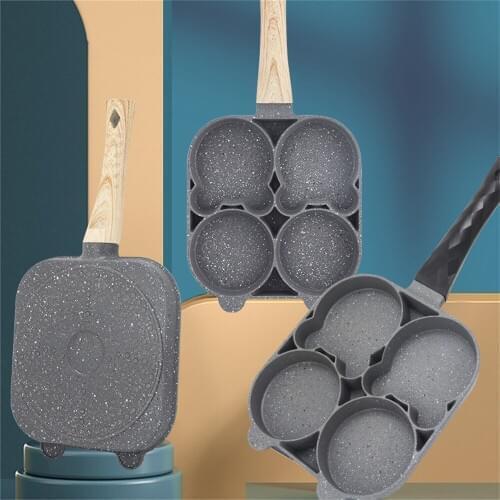 Four-hole Frying Pot Pan Omelet Pan Non-stick Egg Pancake Pan Breakfast Maker General Use For Gas And Induction Cooker