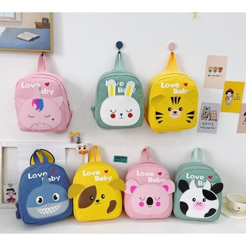 New Childrens Schoolbag girl backpack Cartoon Animal Canvas pink bag Backpack Kindergarten Backpack toddler boy backpack
