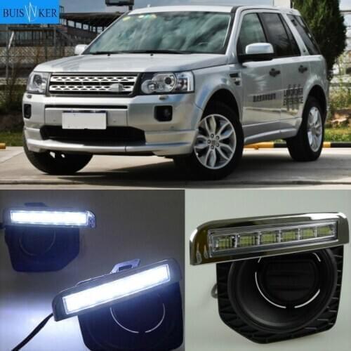 2pcs For Land Rover Freelander 2 2012-2014 LED DRL Daytime driving Running Lights Daylight Fog Lamp Waterproof free shipping