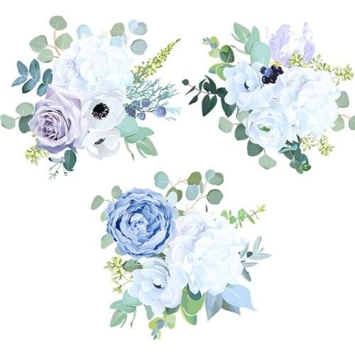 Three Ratels QCF32 Elegant light color bouquet leisurely Nordic style flowers family decoration refrigerator toilet Decal