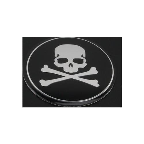 4pcs 56mm Skull Bone Auto Wheel Center Hub Cap Badge Emblem Decal Sticker Car Accessories