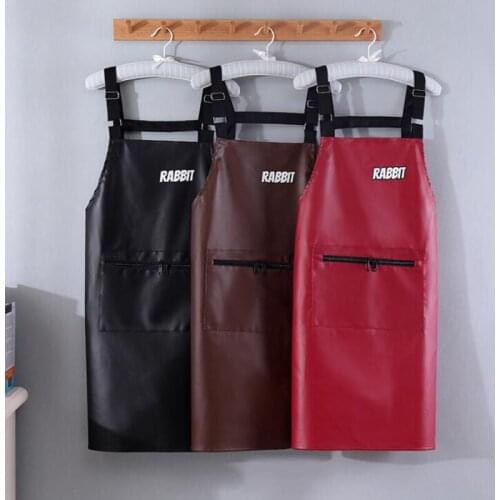 Japanese Style Brief Apron Thickened Pu Leather Aprons Waterproof Oil-proof Men Women Restaurant Gardener Uniform