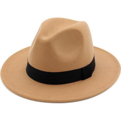 Spring Wide Brim Fedora Men Women Vintage Jazz Hats Fashion Stars artificial wool felt hat Unisex Black Felt Bowler Trilby