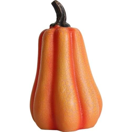 Halloween New Simulation Pumpkin Led Candle Lamp Resin Luminous Ornament Layout Props
