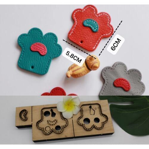 Herramientas para cuero leather craft template fabric cutter catpaw key hanging decoration die cutting knife mould hand punch