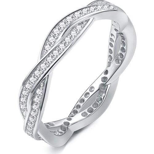 Fashion Women Ring S925 Sterling Silver Ring Jewelry Weave Zircon Ring For Girl Party Dress Up Noble Jewelry Accessories