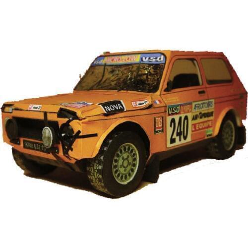 LADA NIVA 1985 Orange 1:32 Dakar Rally Racing Car Folding Mini 3D Paper Model Papercraft DIY Adult Handmade Craft Toys ZX-031
