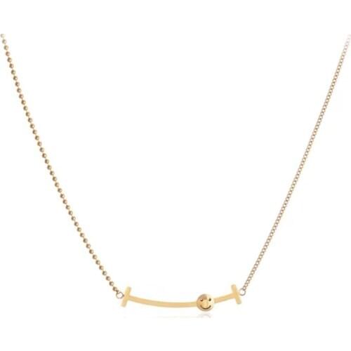 Hot Sell Smiling Face Fashion New Goddess Luxury Women Necklace Gold Color Luxe Jewelry Stainless Steel