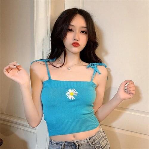 Ribbed Tank Top Women White Summer Casual Fitness Short Vest Candy Colors Knitted Off Shoulder Sexy Crop Top Women