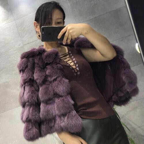 Real Fox Fashion Autumn Winter Jacket Korean Vintage Jackets and Coats Women Fur Coat Chaqueta Mujer MY1045