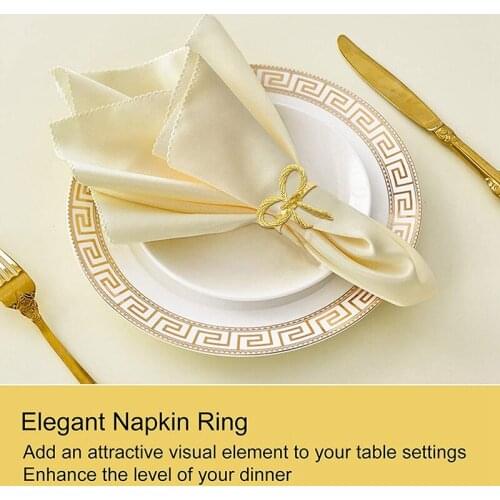Butterfly Napkins Rings Set of 6, Gold Napkin Rings Holder for Wedding Christmas Family Gathering Table Decoration