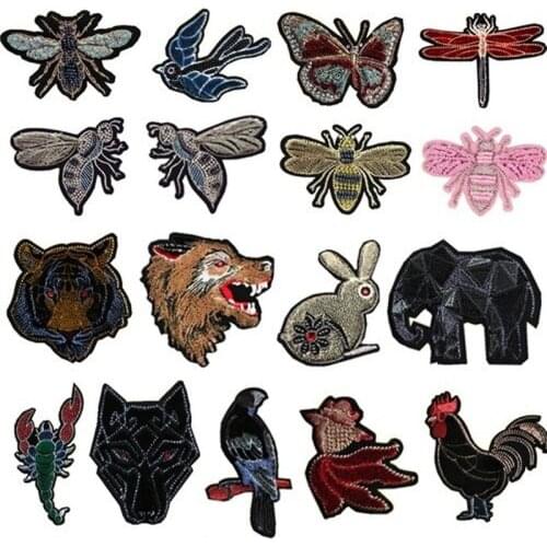 50pcs/Lot Embroidery Patches Letters Clothing Decoration Accessories Animal Weird Stuff Diy Iron Heat Transfer Applique