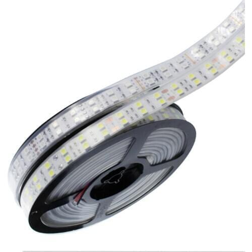 New Double Row LED Strip 5050 DC12V Silicone Tube Waterproof Flexible Strip Warm white/Red/Blue/Green/Yellow/ white RGB 5m/lot