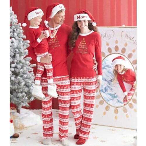 New Family Matching Clothes Cotton Family Christmas Pajamas Family Look Suits Lovely Infant Clothing 2Pcs 2019 Christmas Outfits
