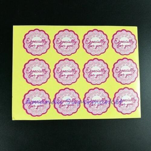 Wholesale Especially for you Sticker 1200pcs/lot 35*35mm Lace & Wave Edge Vintage Stickers For Gift Handmade Cake Baking Sealing