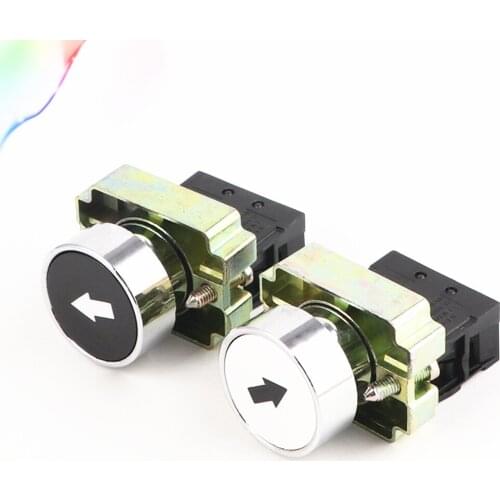 Symbol Momentary Mini Switches 22mm 10A 1NO Start Flush Push-button Switch Black/White Arrow XB2-BA3341 3351