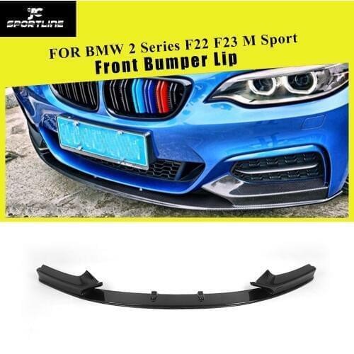 Front Bumper Lip Spoiler Splitters for BMW 2 Series F22 F23 M Sport Coupe Convertible 2014 - 2018 Carbon Fiber / FRP Chin Guard
