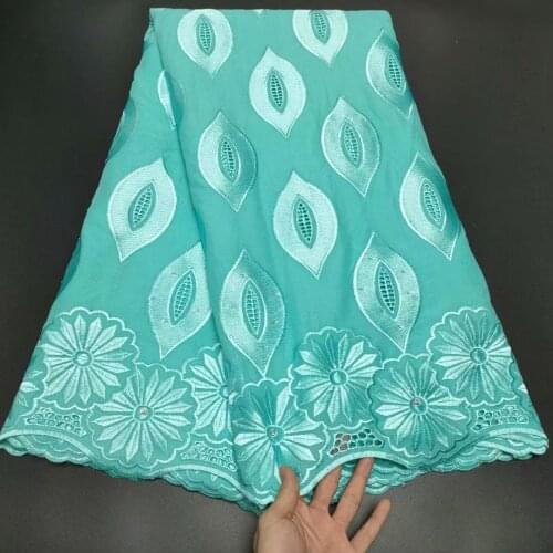 Dubai Fabric African lace fabric 100%Cotton Embroidery Lace Fabric Latest Swiss Voile Lace In Switzerland High Quality 5yards