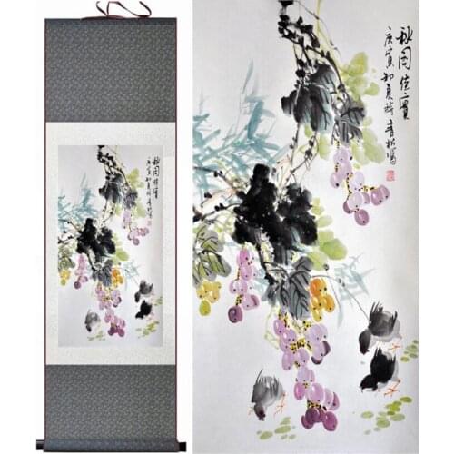 Birds and flower painting Home Office Decoration Chinese scroll painting flower art Chinese paintingPrinted painting