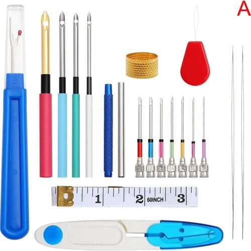Magic Embroidery Pen Punch Needle Kit Craft Cross Stitch Threads Embroidery Hoop DIY Sewing Accessory Tools Kit B99