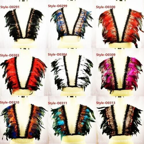 Womens Sexy Angel feather bra Body Harness top Shawl cape feather Goth Gypsy Feather Dress Wedding Wing Festival Rave Feather