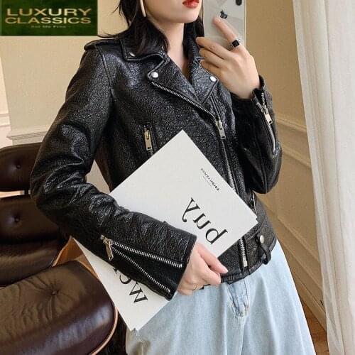 Sheepskin Coat Female Natural Autumn Spring Coats Korean Streetwear Genuine Leather Jacket Women Real Leather Coats 5899