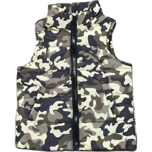 Girlymax Fall Winter Girl Boy Warm Sleeveless Quilted Zip Camouflage Jacket Vest