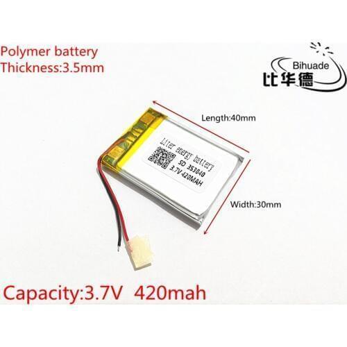 1PCS 353040 MP3 MP4 Battery 3.7v 420mah rechargeable lithium polymer battery