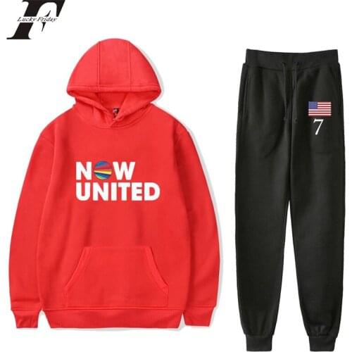 2020 Now United Two Piece Set Women / Men Hoodies + Long Pants Noah Urrea 07 Pullover Unisex Harajuku Suit Clothes Usa Casual