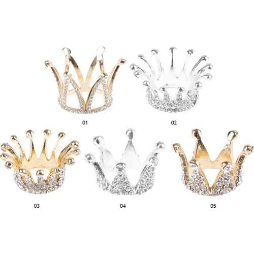 3D Mini Luxury Crown Nail Brush Displayer Stand Acrylic UV Gel Painting Pen Holder Shelf Displayer Manicure Tools