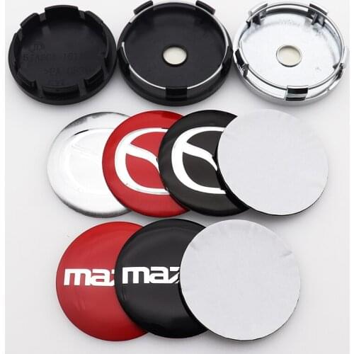 4pcs 56mm 60mm 65mm 68mm logo car emblem Wheel Center Hub Cap auto Rim refit badge covers sticker accessories mzd