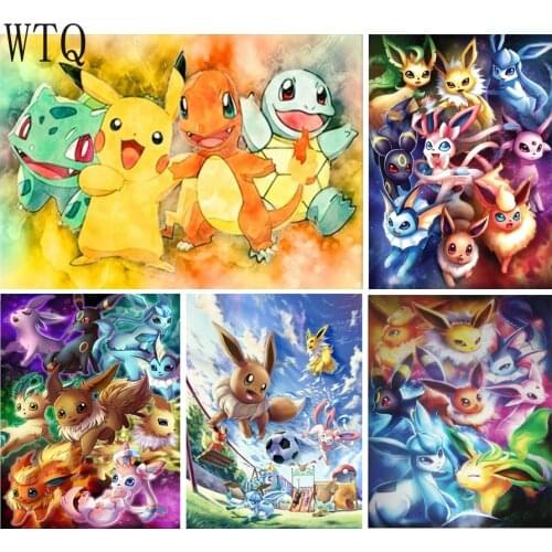 5D Diamond Painting Cartoon Poke mon Mosaic DIY Painting Diamond Embroidery Full Square Drill Cross Stitch Kits Wall Hoom Decor
