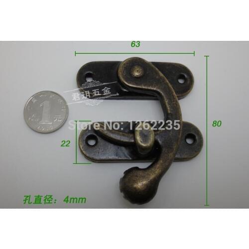 63 * 80mm Metal buckle Hasp crafts accessories Jewelry Box Accessories Horn Box buckle wholesale