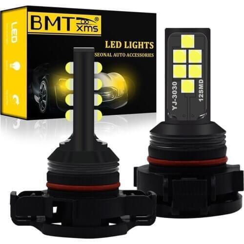 BMT 2 Pcs H16 5202 PSX24W LED DRL Daytime Running Lights Car Led Fog Lights Lamp Auto Canbus Bulbs 3030SMD Super Bright Warranty
