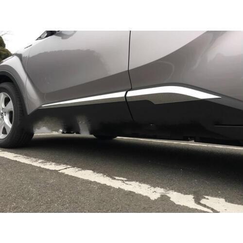 4PCS ABS Chrome Side Molding Cover Trim Body kits fit for NEW Toyota CHR C-HR 2017 Accessories Car Styling
