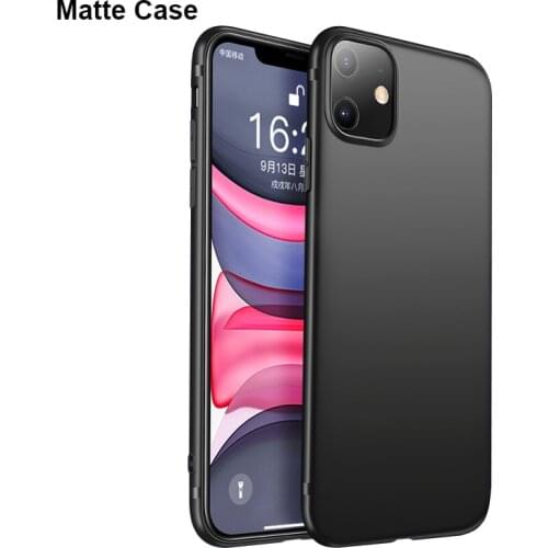 Black Phone Case for iPhone 11 12 Pro XS Max Matte Case Soft Shockproof Cover For iPhone XR 7 8 6 6S Plus X 5 5S SE 2020 Cases