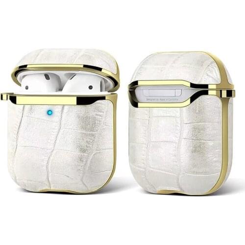 LierreRoom AirPods Pro Cover For Apple 3rd Generation Crocodile Leather Bluetooth Headset Shell AirPods 2 Leather Case