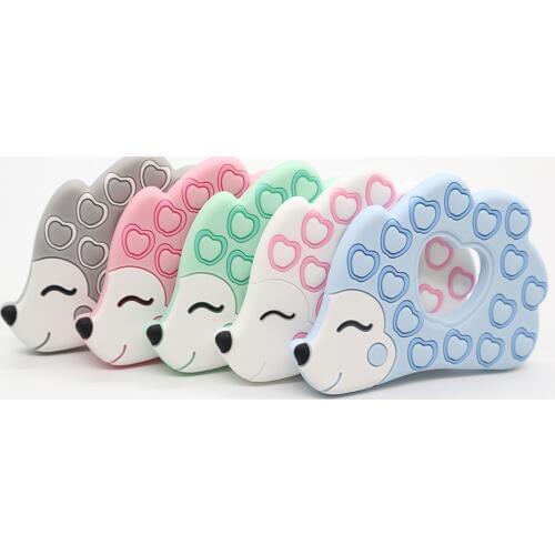 BPA Free Baby Teether Hedgehog Shape Safe Teething Toys Silicone Teether Baby Shower Gifts Pacifier Clip Pendant Childens Goods