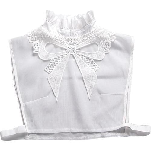 Exclusive pretty white standing collar decoration white retro cotton collier femme bead Decorative lady wild shirt fake collar