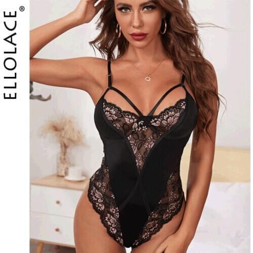 Ellolace Lace Bodysuit Women Sexy Body Backless Floral Embroidery Bodies For Women Body Suit Sleeveless Bodysuit For Sex