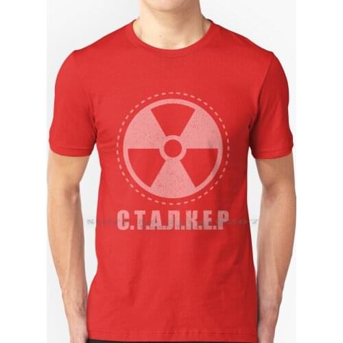 Stalker - Striped Symbol T Shirt 100% Pure Cotton Stalker Radiation Symbol Rad Pripyat Chernobyl Reactor Zone S T A L K E R