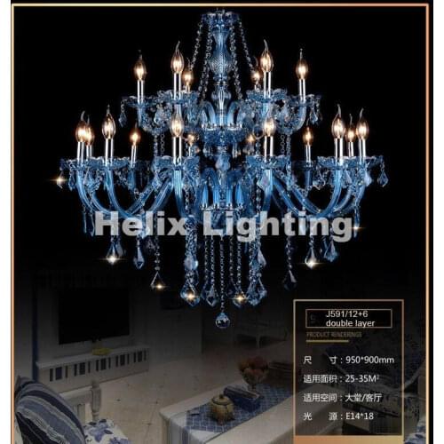 Hot Selling Blue K9 Crystal Chandelier Lustre Crystal Chandelier Optional Lustres De Cristal Chandelier AC Guaranteed Free Ship
