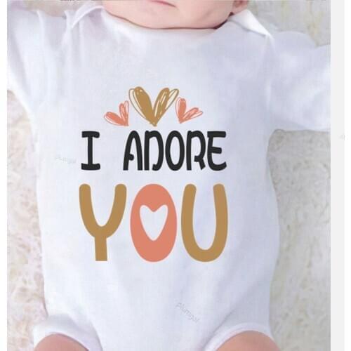 Bodysuit for Newborns Toddler Boy Jumpsuits I Adore You Love Printed Winter Clothing Girl onesie Cotton Baby Clothes Summer