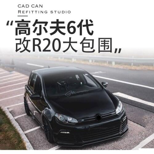 Applicable to Golf 6 Refitted R20 Big Surround Shovel Light Side Skirt Exhaust Tail Gti Front and Rear Bumper Complete Set