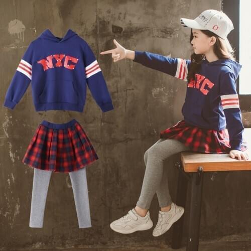 Girls Clothes Sets Autumn Hoodies Sweatshirt + Pantskirt Kids Clothes Casual Childrens Clothing Suits Teenage 6 8 9 10 12 years
