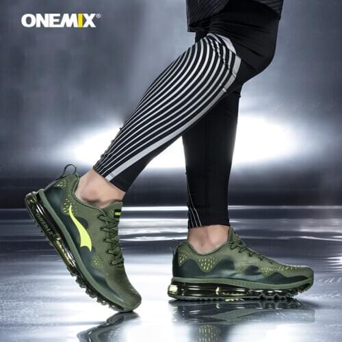 ONEMIX Men Running Shoes Sports Sneakers Damping Air Cushion Breathable Knit Fresh Mesh Outdoor Walking Jogging male athletic