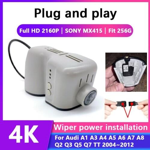 Easy Installation Car DVR Dash Cam 4K Video Recorder Camera For Audi A1 A3 A4 A5 A6 A7 A8 Q2 Q3 Q5 Q7 TT 2004 ~ 2012 SONY MX415