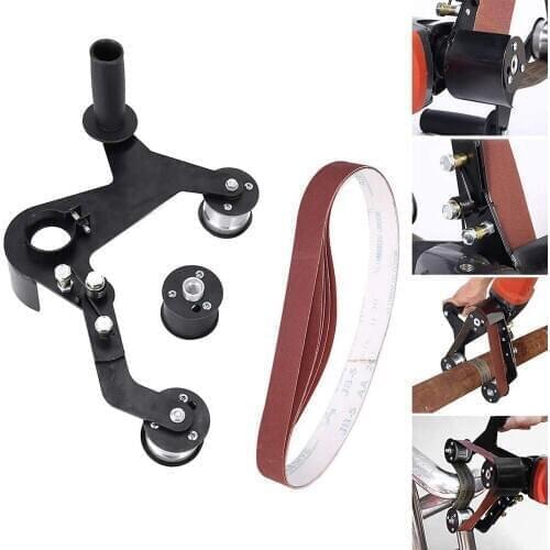 M10/M14 Belt Sander Attachment Adapter Converting Stainless Steel Round Tube Belt Machine Angle Grinder Belt Head Accessories