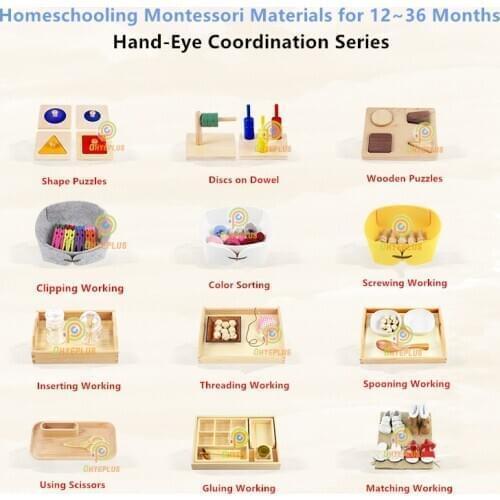 Homeschooling Montessori Toys for Toddler Hand-Eye Coordination Materials Children Early Educational Equipment Kids Puzzles