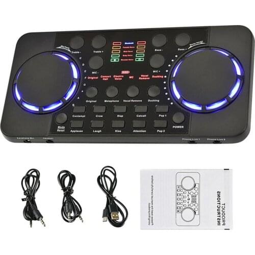 Mixer Live Broadcast Studio Singing Noise Reduction Portable External Bluetooth 4.0 Sound Card For Phone Computer Recording